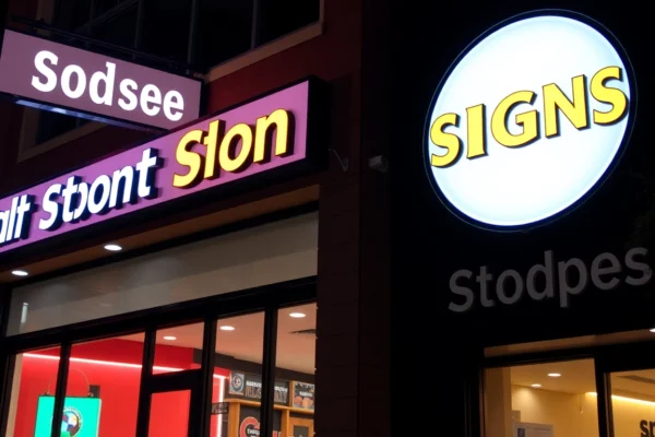Mastering Custom Signs: Essential Solutions for Effective Business Branding Custom signs attracting attention with bright lighting and clean design, ideal for storefronts and outdoor branding