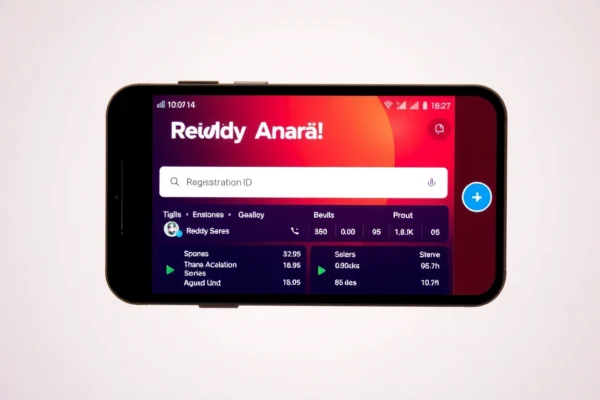 Reddy Anna Book ID registration page showing sports betting interface, quick sign-up process and live scores, key for new users.