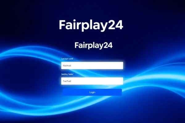Fairplay24 login page with secure sign-in fields and modern design, inviting users to access