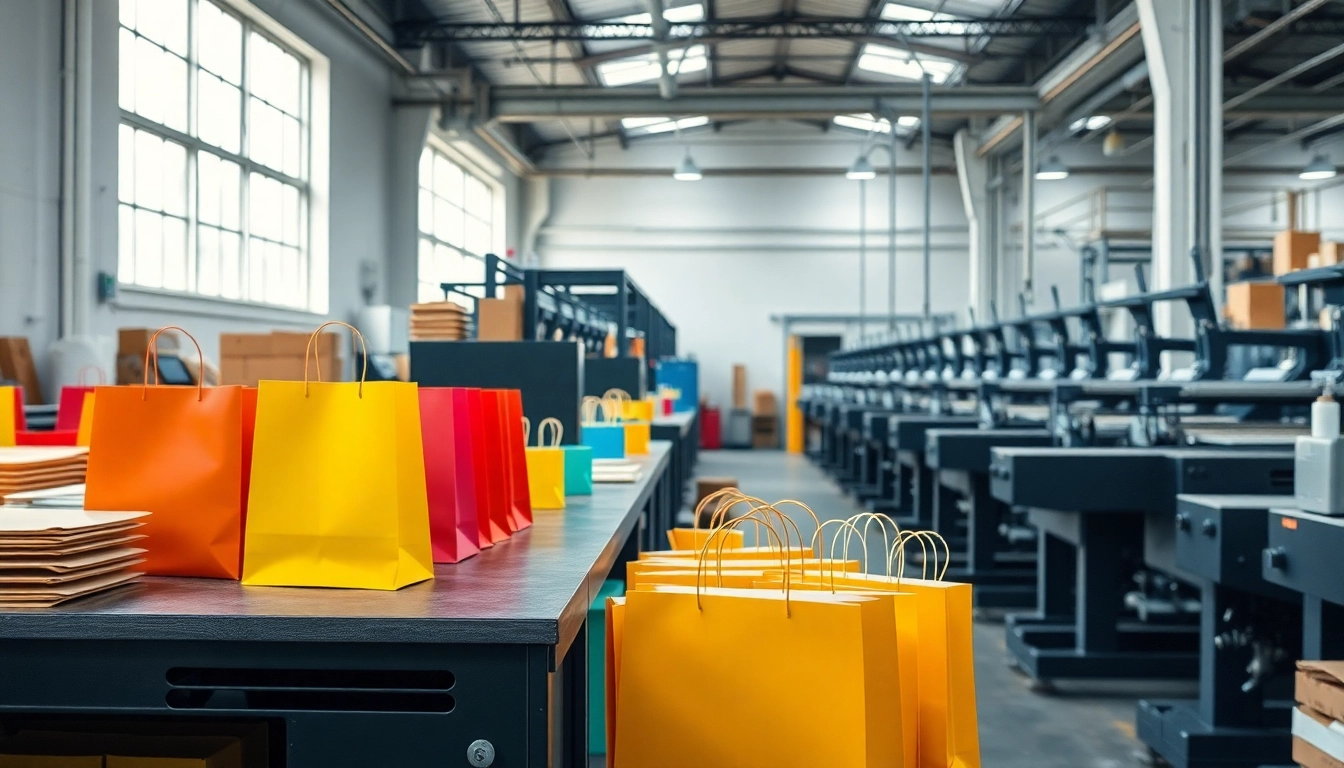High-quality torba papierowa being folded in a professional packaging factory with printing
