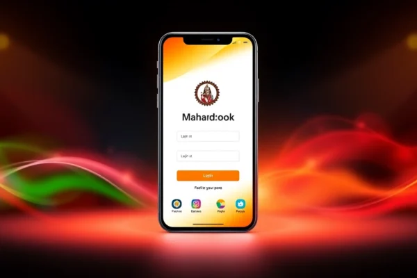 Mahadev book id showing a smartphone screen with betting app interface, emphasizing quick