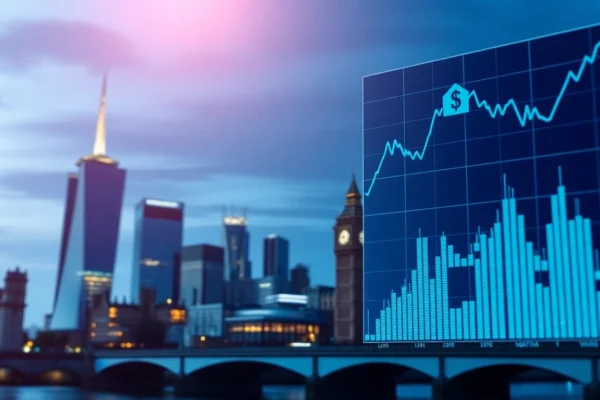 Latest Investment Updates UK: Stay Informed on Market Trends and Opportunities Investment Updates UK showing financial charts with UK skyline for investor insights and market