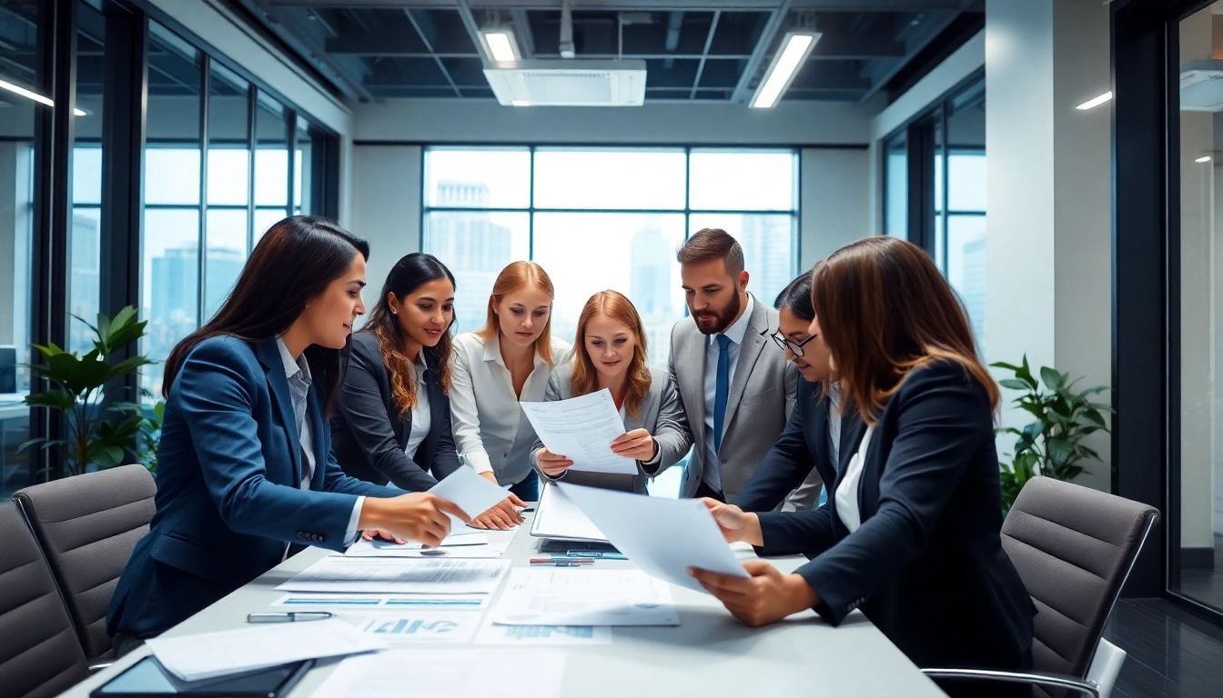 Professional team working in a cabinet comptable maroc demonstrating expertise and teamwork in