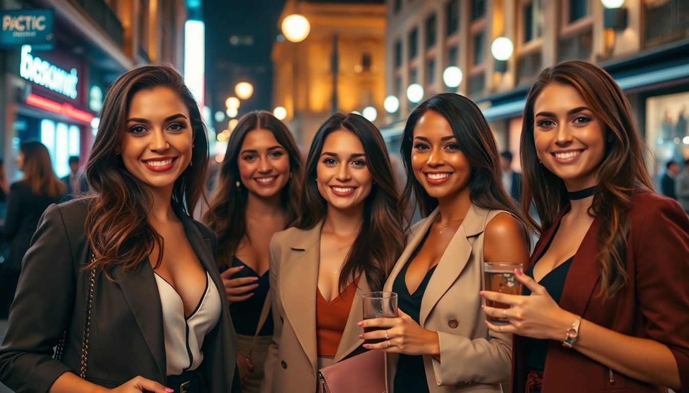 Professional welcoming clients with friendly smiles in stylish outfits for discreet services