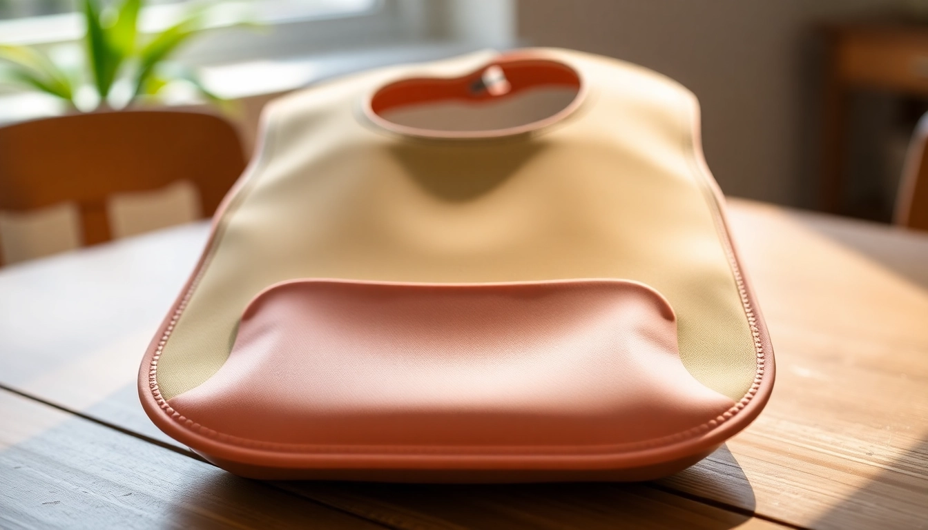 Bathing with a silicone bib with pocket for children being used during mealtime in a cozy