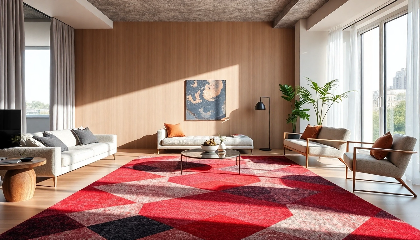 Stylish modern Tappeti moderni Milano placed in an elegant Milanese living room setting,