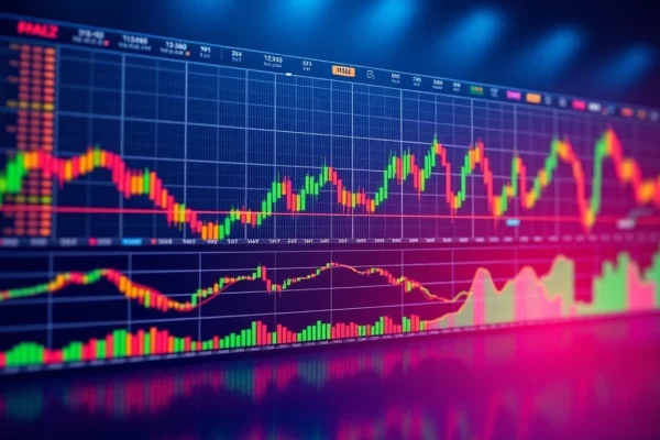 Trading view software interface displaying real-time market charts and analytics for traders