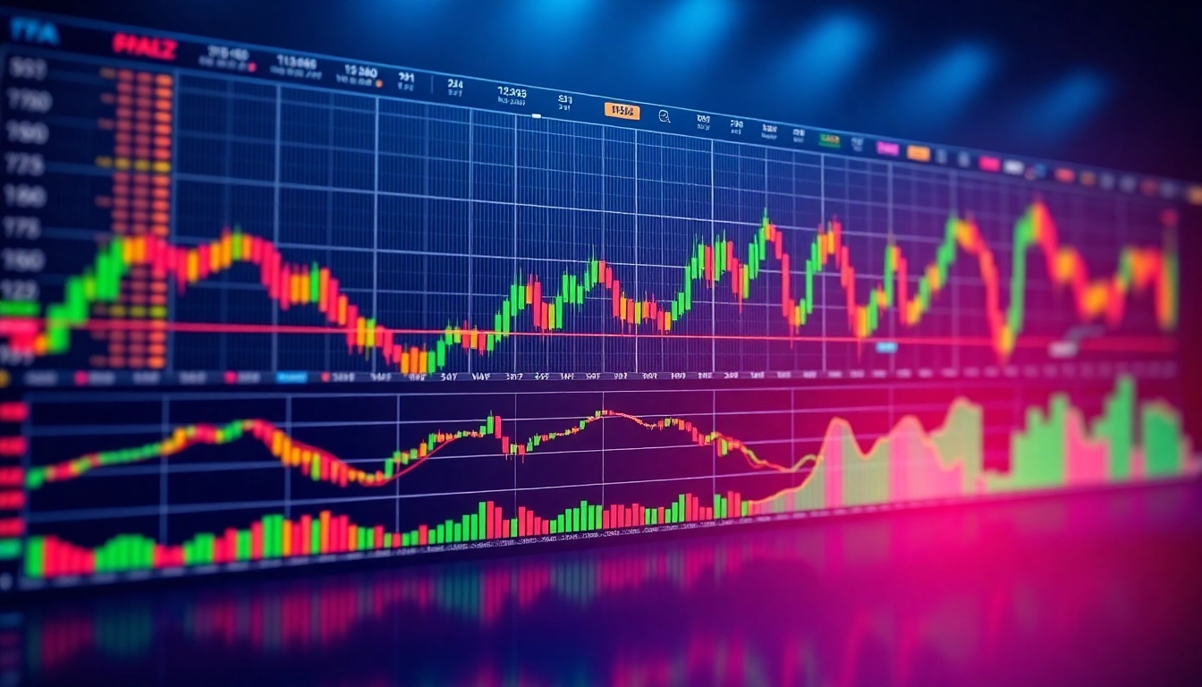 Trading view software interface displaying real-time market charts and analytics for traders